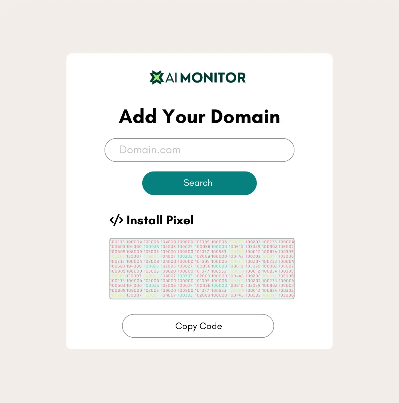 Add Your Domain & Install the Pixel code provided